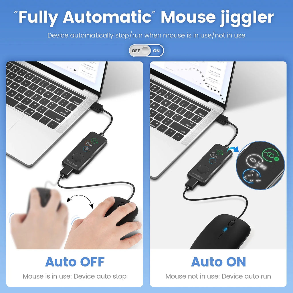 NNEOBA Fully Automatic USB Mouse Jiggler with HD Screen
